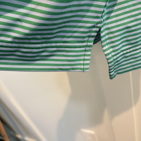 FootJoy Polo Shirt Mens Large Green Blue Striped Golf Performance Est 1975 - Picture 6 of 12